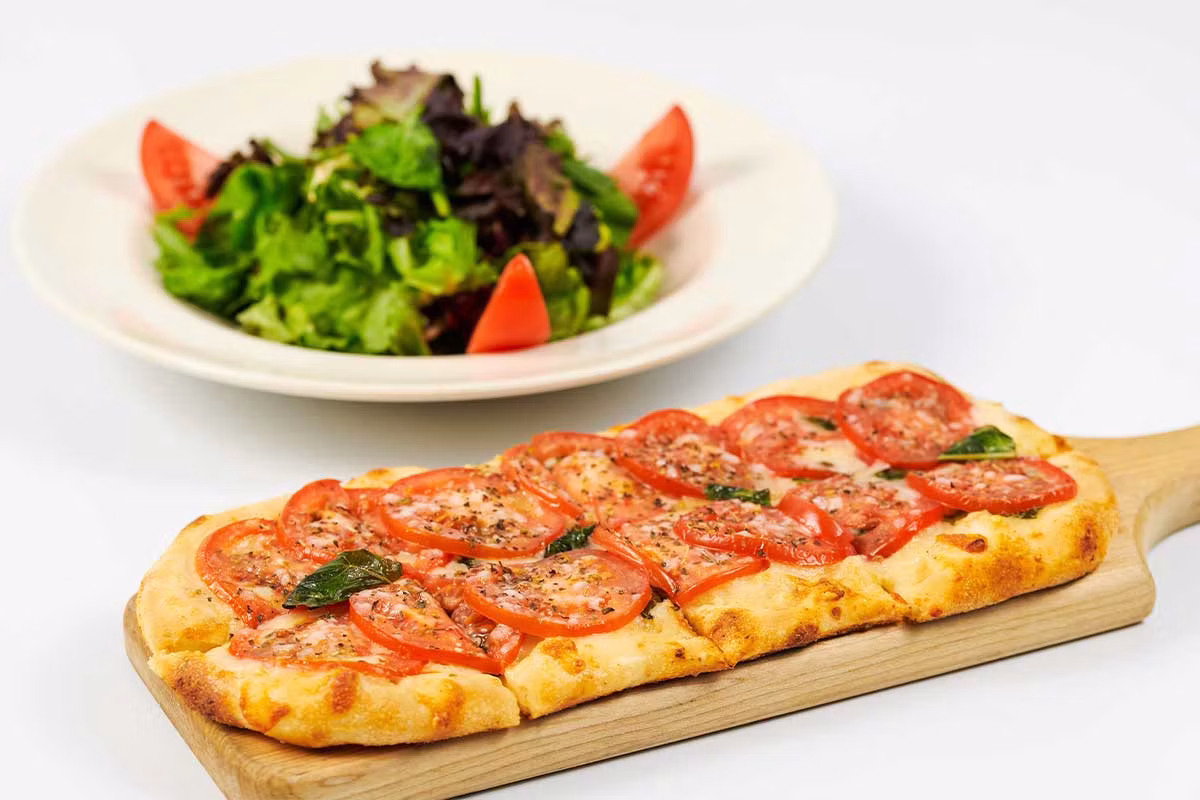 Fresh Basil, Tomato and Cheese Flatbread Pizza - The Cheesecake Factory Menu Prices 2026